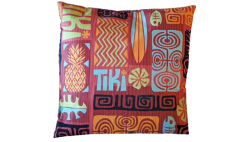 FFT_Ohana_DejaVu_1367_789 Retro Tiki Themed Pillow by Deja Vu